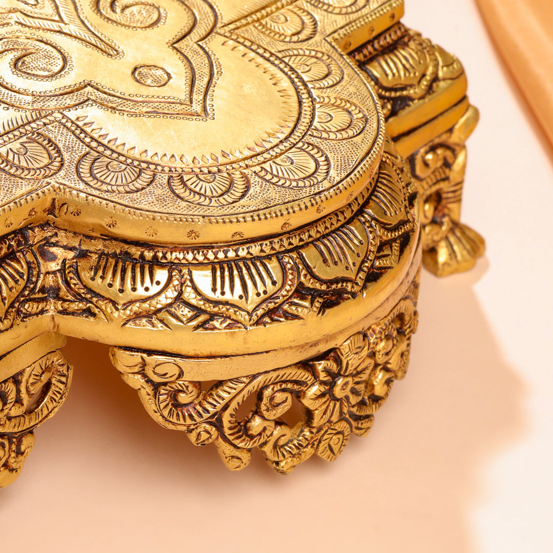 Brass Ethnic Chowki (4 Inch)