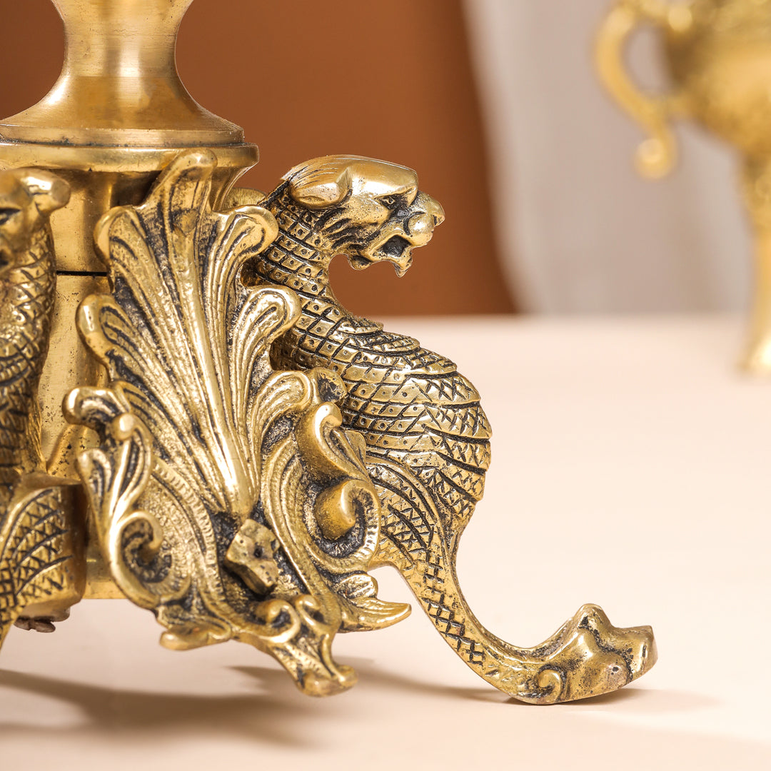 Brass Antique Candle Holder (7 Inch)