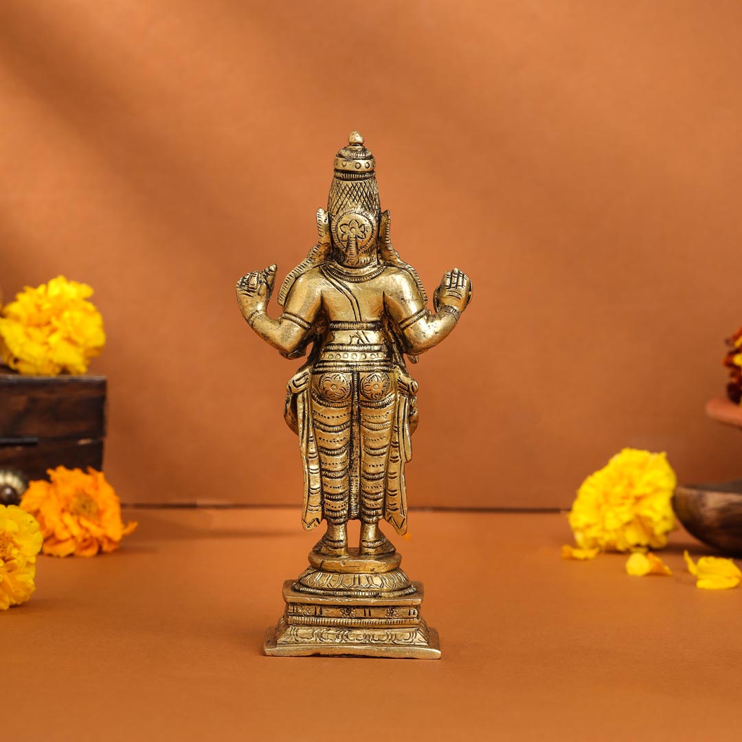 Brass Lord Dhanvantari Idol (6.5 Inch)