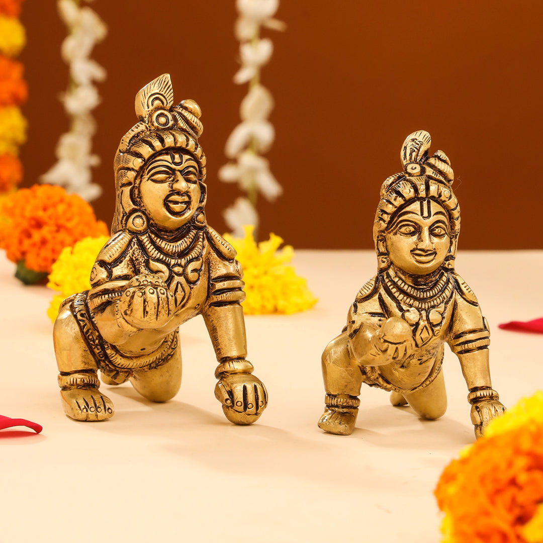 Brass Laddu Gopal Idol