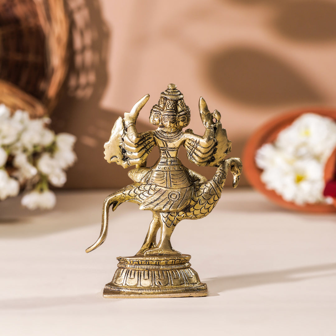 Brass Lord Murugan/Kartikeya Idol (5 Inch)