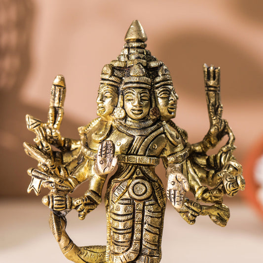 Brass Lord Murugan/Kartikeya Idol (6 Inch)