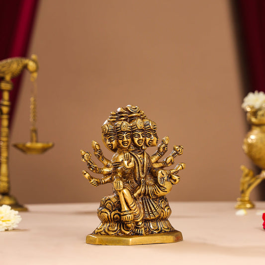 Brass Goddess Gayatri Devi Idol (8.2 Inch)