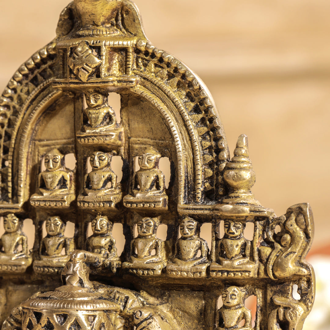 Brass Tirthankara Mahavirji Jain Statue (10 Inch)