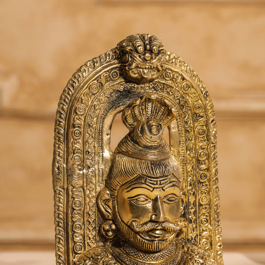 Brass Shiva Head Idol With Kirtimukha (8.5 Inch)