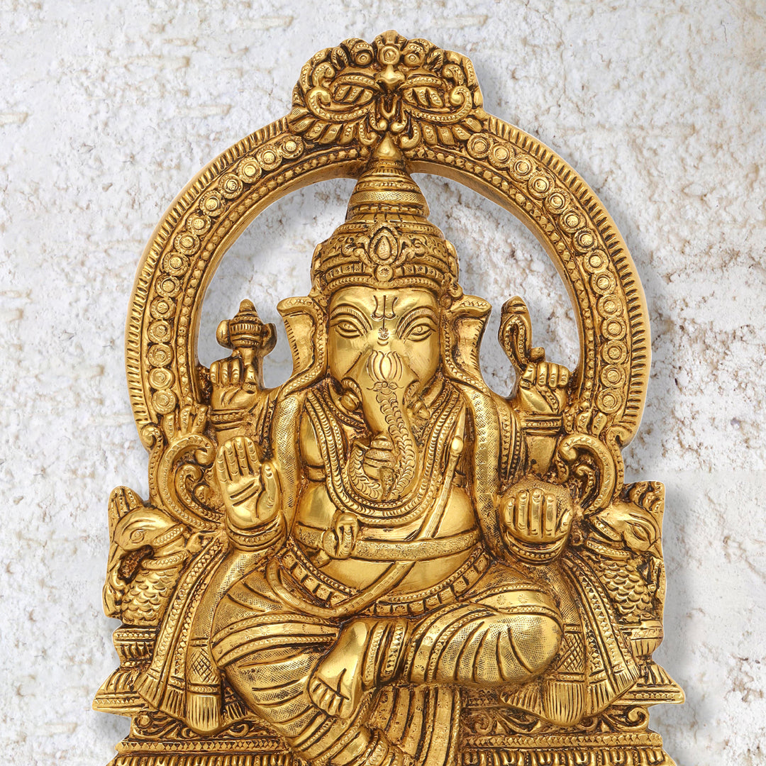 Brass Ganesha Wall Hanging (11.5 Inch)