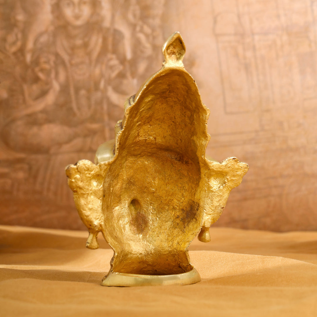 Brass Shiva And Parvati Head Statue (9 Inch)