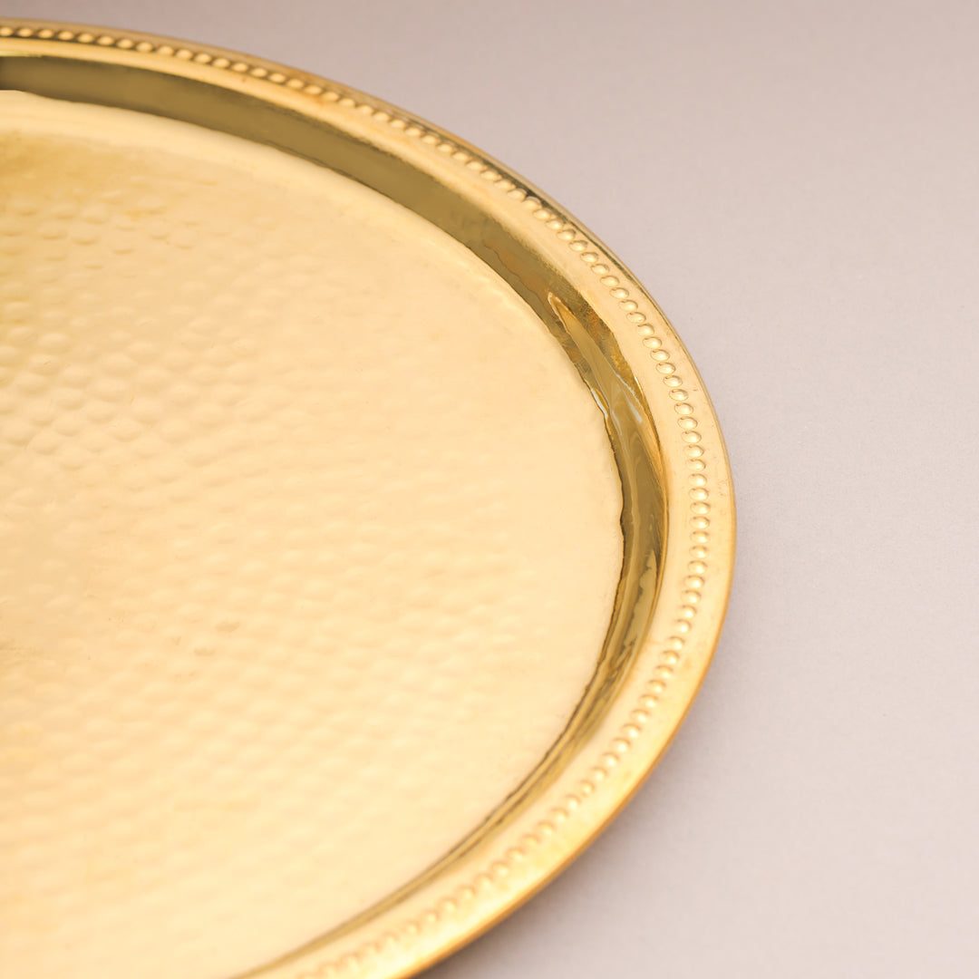 Brass Hammered Thali (12 Inch)
