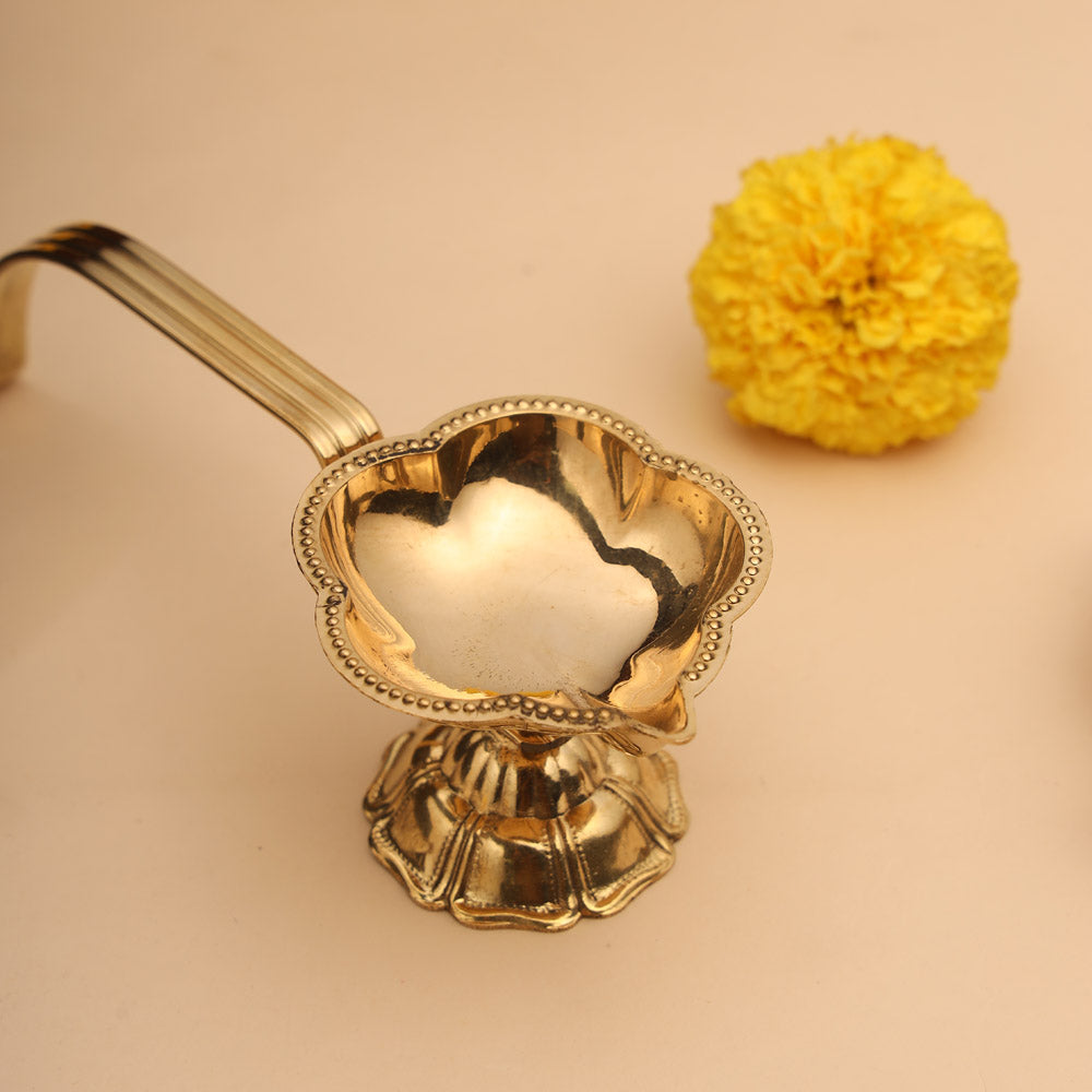 Brass Diya & Handbell Pooja Gift Hamper