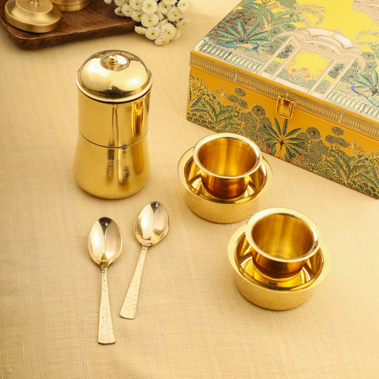 Brass Coffee Maker And Davara Set Corporate/Gift Hamper