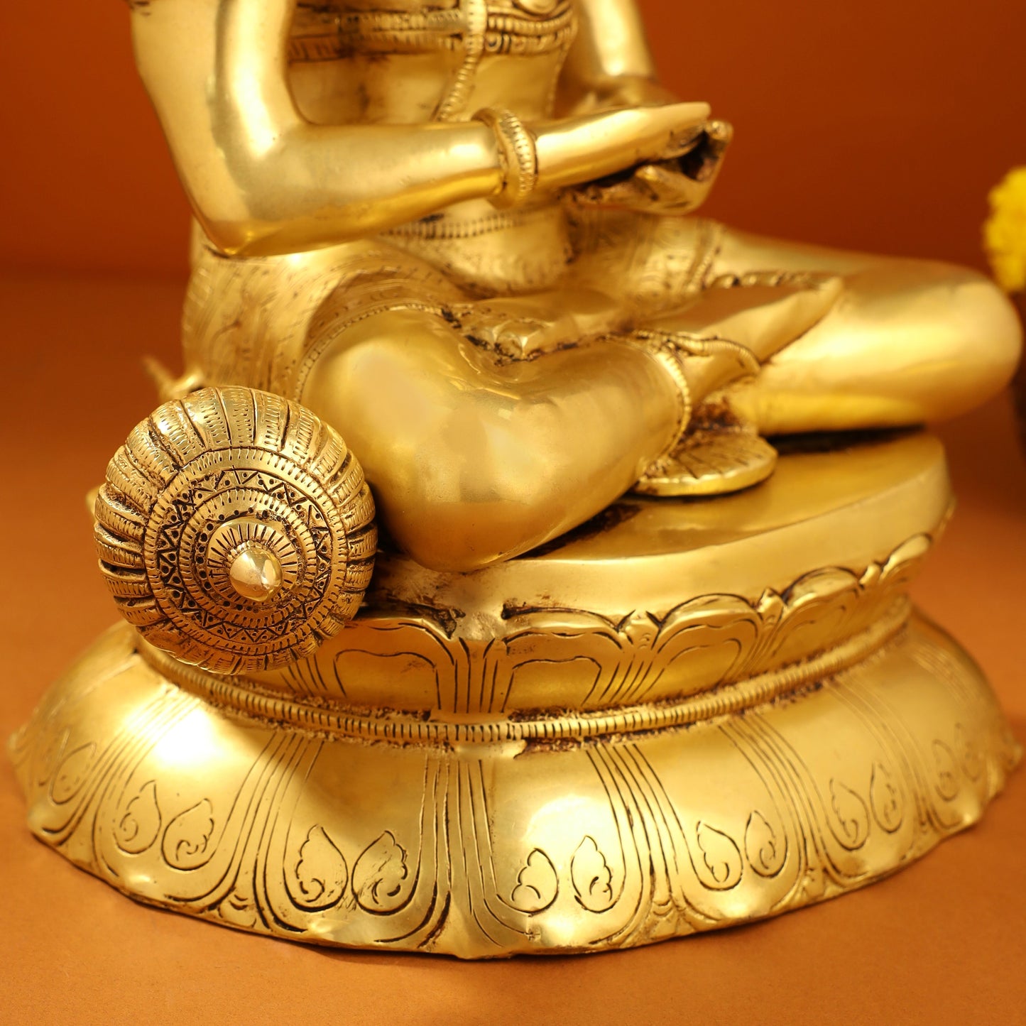 Brass Sitting Hanuman With Base Idol (16 Inch)