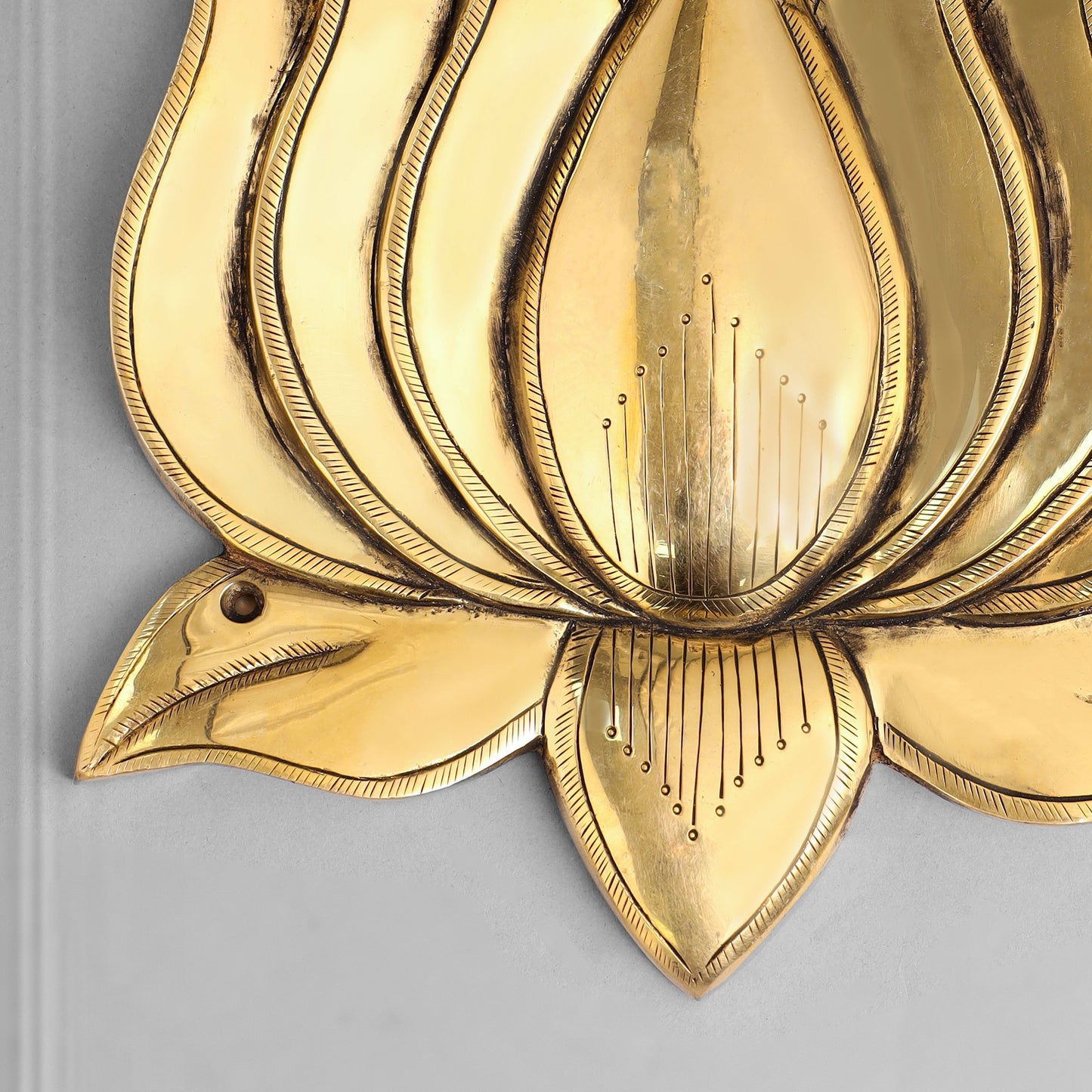 Brass Hanging Lotus Flower (8 Inch)