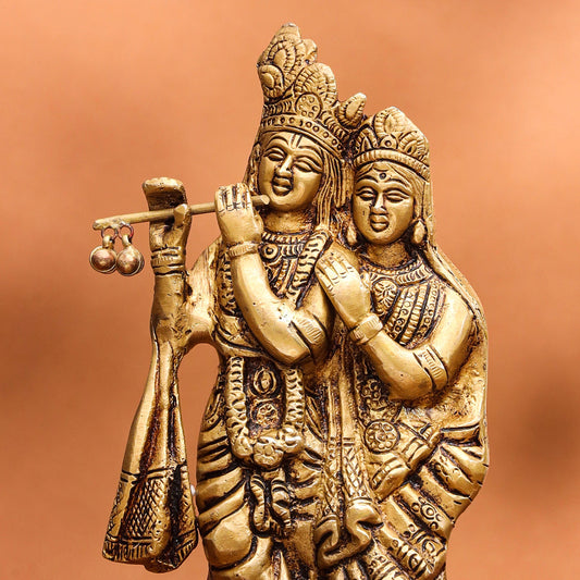 Brass Radha Krishna Idol (8 Inch)