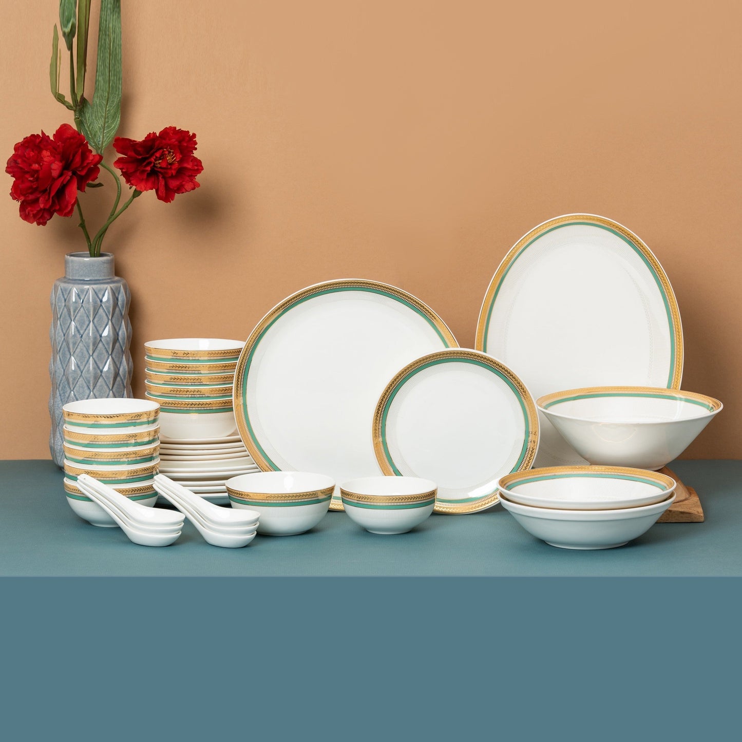 JCPL Urmi Aroma Dinner Set of 34 (AS2), For Family of 6