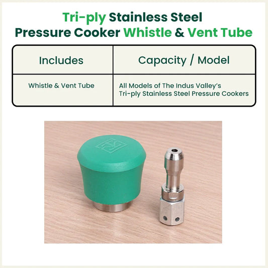 Triply Outer Lid Pressure Cooker Whistle and Vent Tube