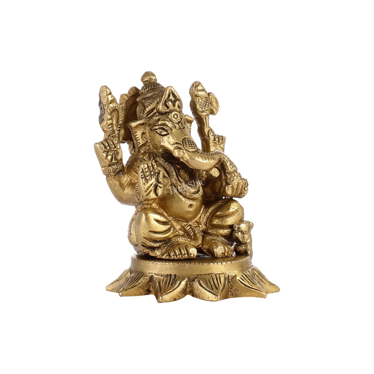 3-Inch Brass Small Lord Ganesha Idol
