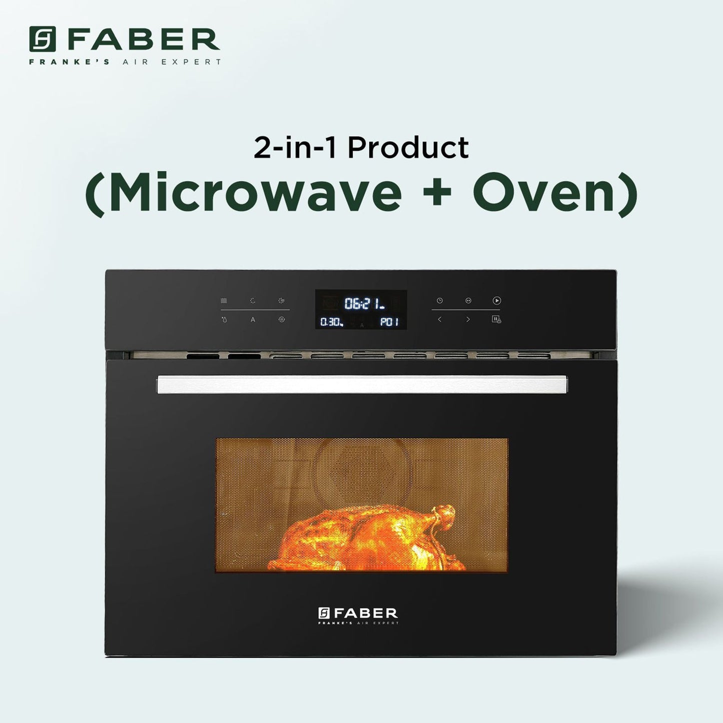 FABER FBIMWO 44L 60cm Built-in Microwave with 13 Autocook Menu (131.0617.250, Black)