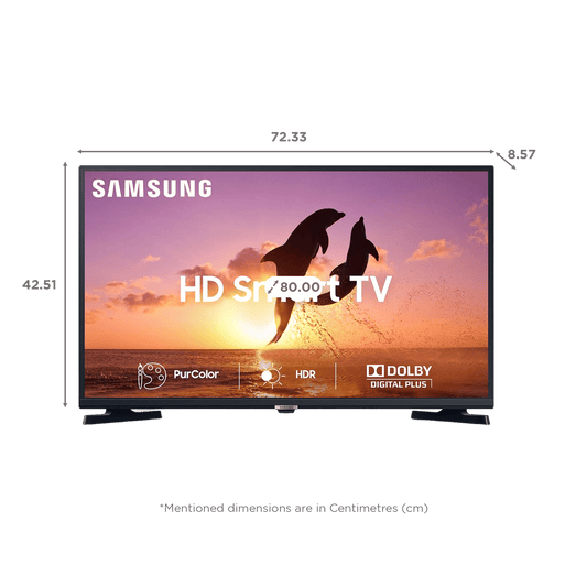 SAMSUNG T4380A Series 80 cm (32 inch) HD Ready LED Smart Tizen TV with PurColor (2022 model)