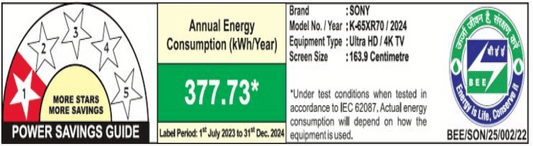 SONY BRAVIA 7 165.1 cm (65 inch) LCD 4K Ultra HD Smart Android TV with Live Colour Technology (2024 model)