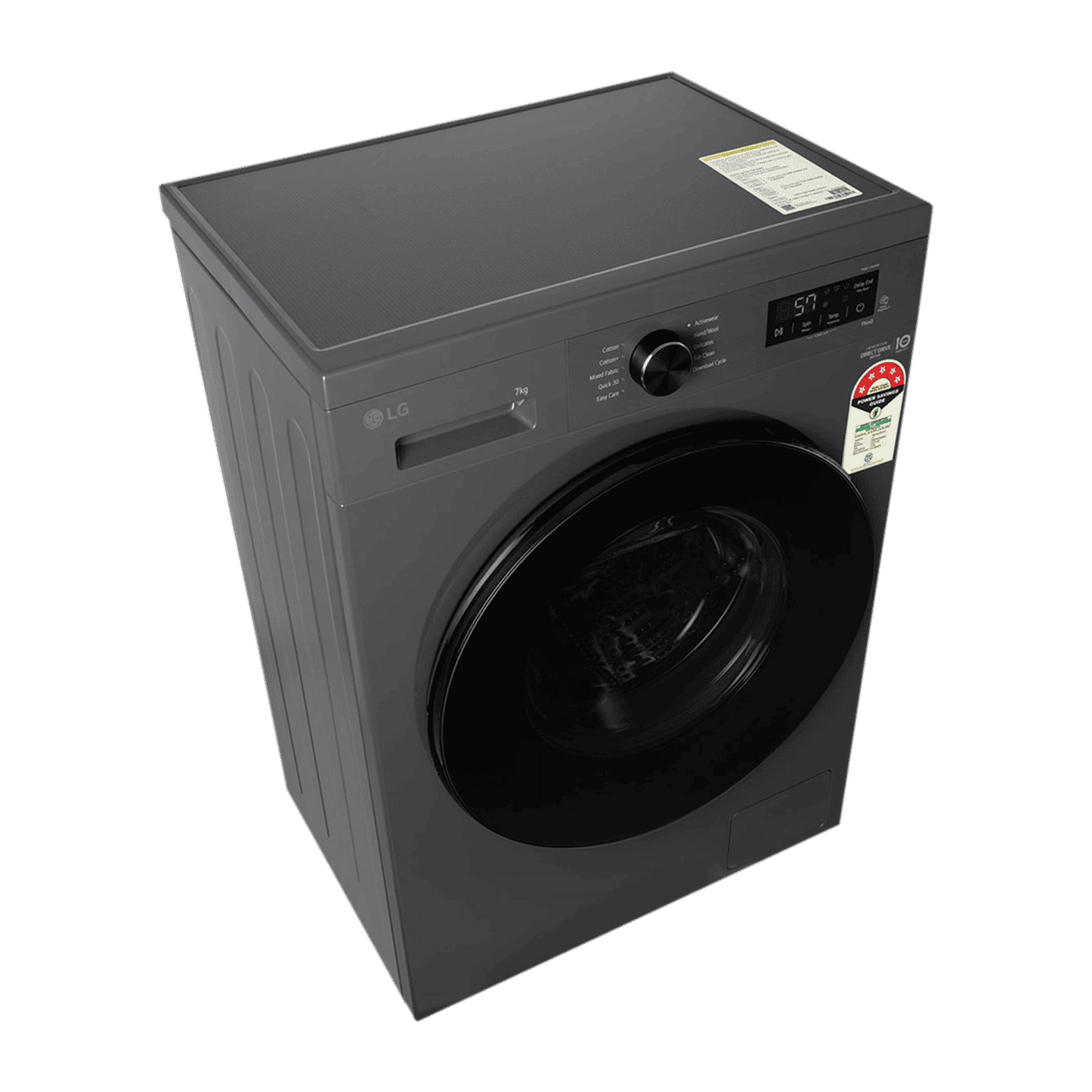 LG 7 kg 5 Star Wi-Fi Inverter Fully Automatic Front Load Washing Machine (FHB1207Z4M, Auto Restart, Middle Black)