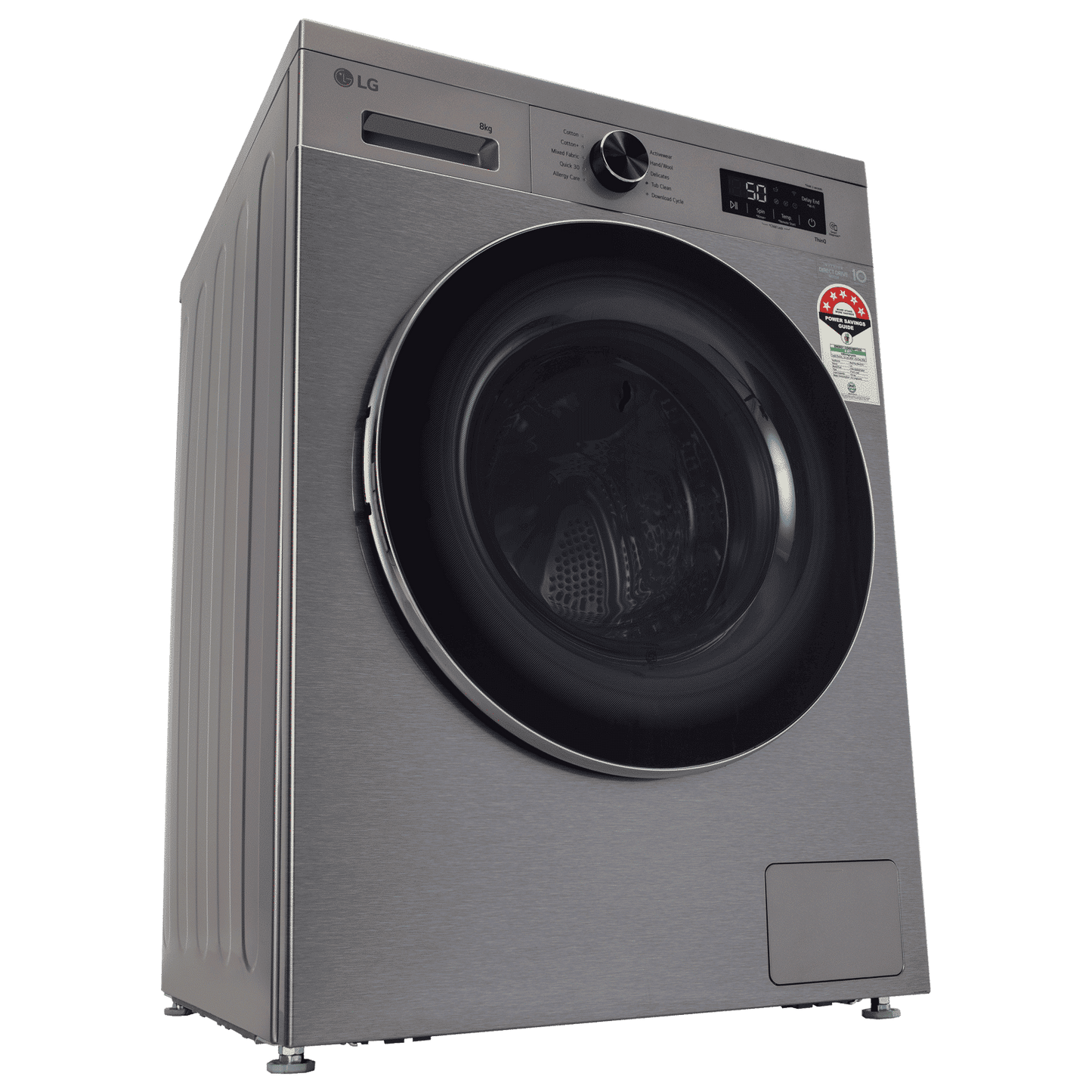 LG 8 kg 5 Star Wi-Fi Inverter Fully Automatic Front Load Washing Machine (FHB1208Z4P, Smart Diagnosis, Platinum Silver)