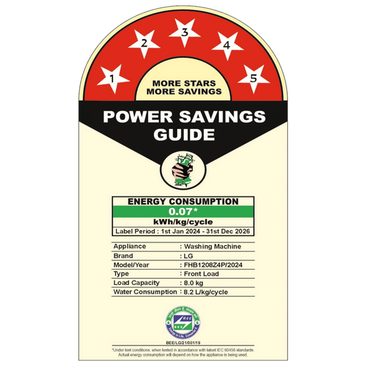 LG 8 kg 5 Star Wi-Fi Inverter Fully Automatic Front Load Washing Machine (FHB1208Z4P, Smart Diagnosis, Platinum Silver)