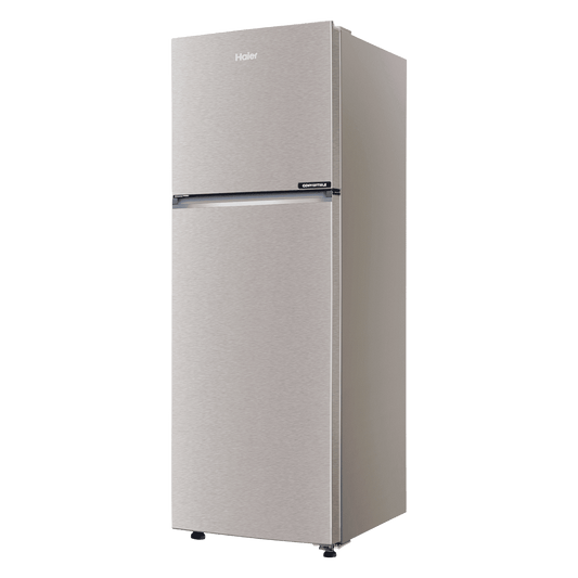 Haier HRF-3182I 268 Litres 2 Star Frost Free Double Door Convertible Refrigerator with Turbo Icing Technology (HRF-3182IBNS-P, Nickel Steel)