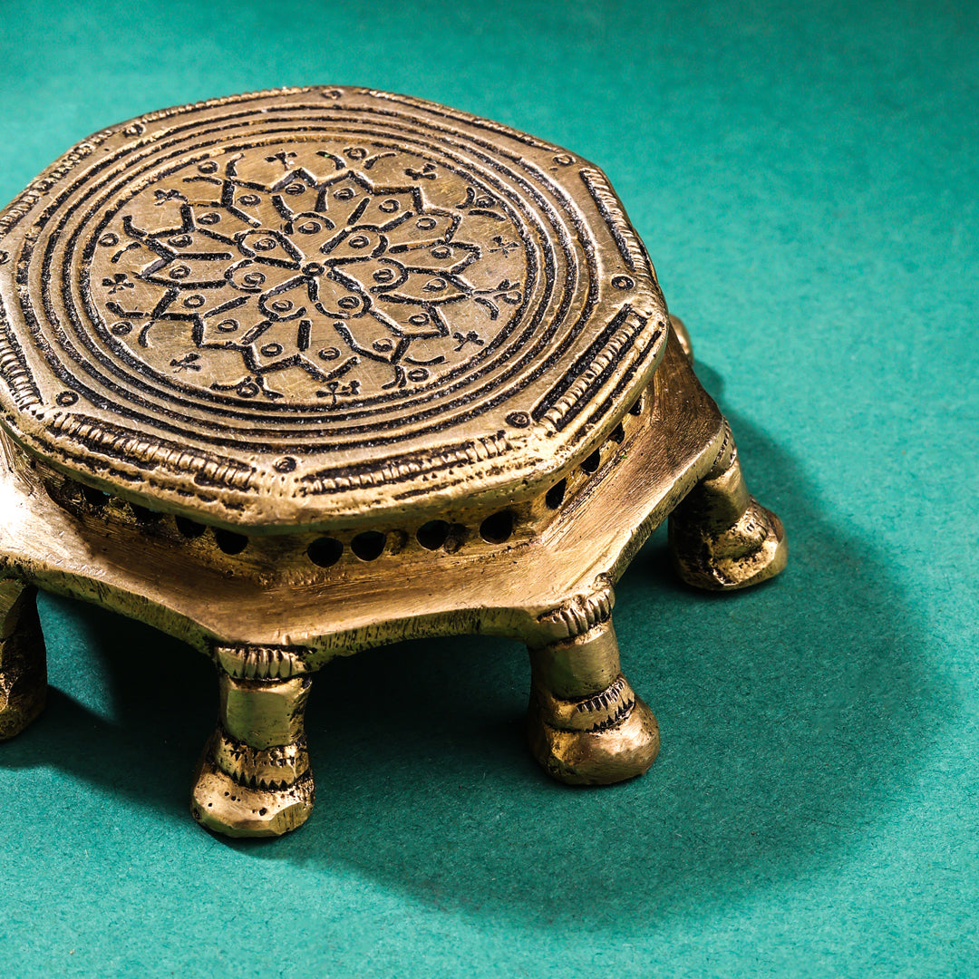 Brass Pooja Chowki (1.5 Inch)