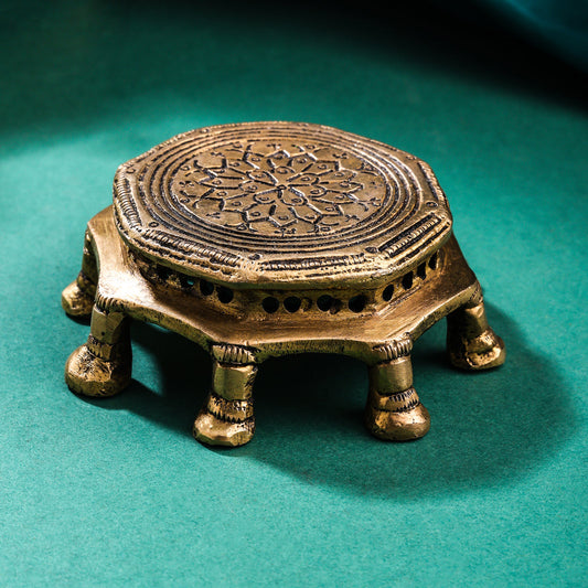 Brass Pooja Chowki (1.5 Inch)