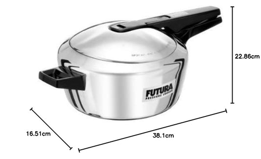 Hawkins Futura Stainless Steel Induction Compatible Inner Lid Pressure Cooker, 4 Litre, Silver (FSS40)