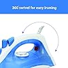 Usha 3713 1300Watt Steam Iron with Self Cleaning Function | Teflon Coated Soleplate | Powerful Steam Output upto18gm/min | 180ml Water Tank Capacity | 2 Years Warranty | (Blue & White)