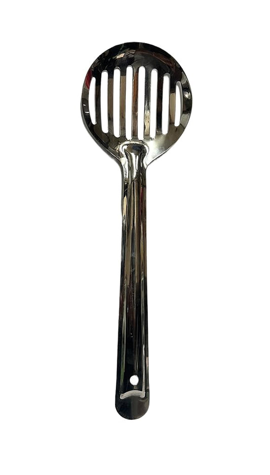 Dynore Stainless Steel Frying Zhara/Skimmer/Food Strainer with Handle, Heat Resistant Round Shape for Kitchen Use