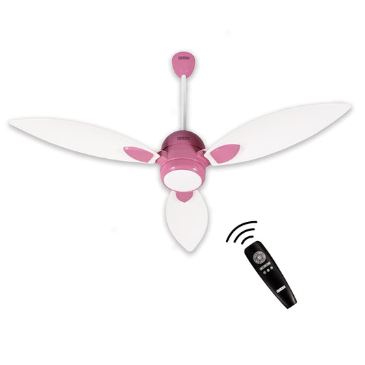 USHA New Bloom Series Sunspire Glow (Inspired by Sunflower) BLDC Ceiling Fan with Underlight with 3 Modes | RF Remote | Whisper-Quiet | Dust-Resistant (White & Light Pink)