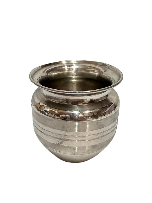 Dynore Stainless Steel Silver Kalash/Pooja Kalash/Small Lota for Home/Puja Lota 230 ml- Set of 6