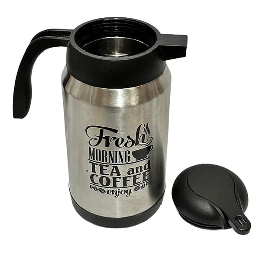 Dynore Stainless Steel Thermosteel Carafe Tea/Coffee Flask with Handle/Tea Kettle/Hot Water Dispenser with Lid, Multipurpose Thermos 1500 ml