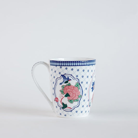 Magique by The Wishing Chair x ClayCraft : Window Jahanara Ceramic Coffee Mug 300ml | Fine China Milk Tea Cup | Elegant Floral Mug for Home Office Gifting | Microwave & Dishwasher Safe