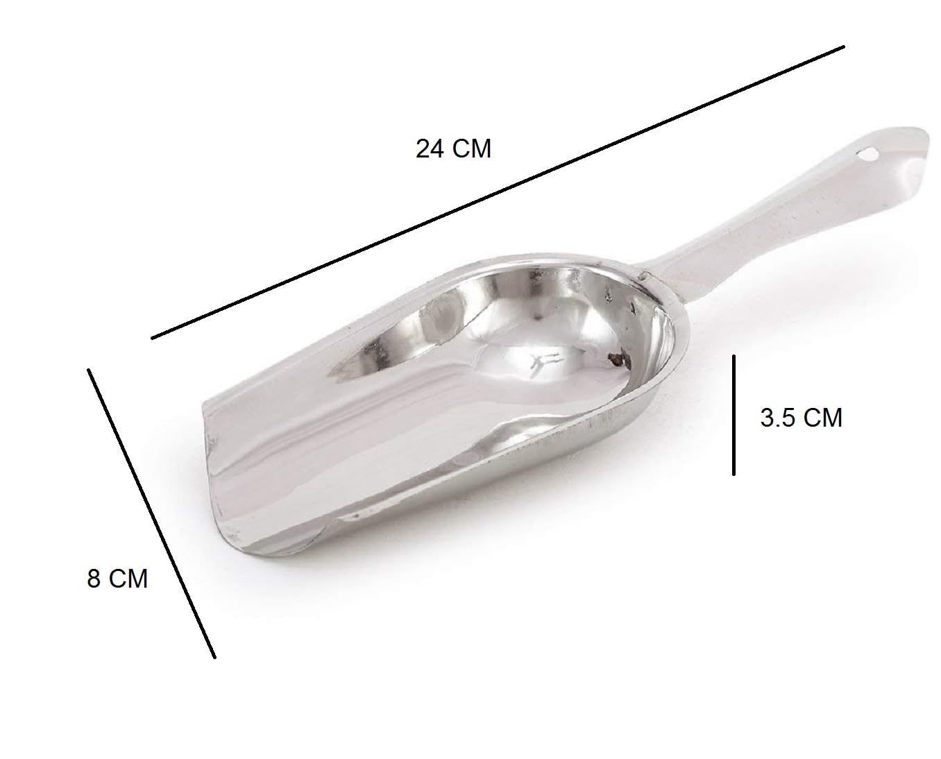 Dynore Stainless Steel Ice Scoop, Multipurpose Scooper for Ice Maker, Ice Bucket, Kitchen, Freezer, Bar, Party, Wedding - Set of 2