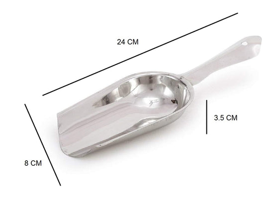 Dynore Stainless Steel Ice Scoop, Multipurpose Scooper for Ice Maker, Ice Bucket, Kitchen, Freezer, Bar, Party, Wedding - Set of 2