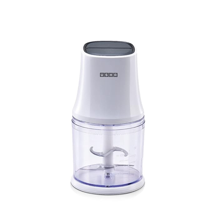 USHA Mini Chopper Nc300Xsw 300 W Multipurpose Chopper Capacity 500 Ml with 2 Years Warranty (White), 300 Watt