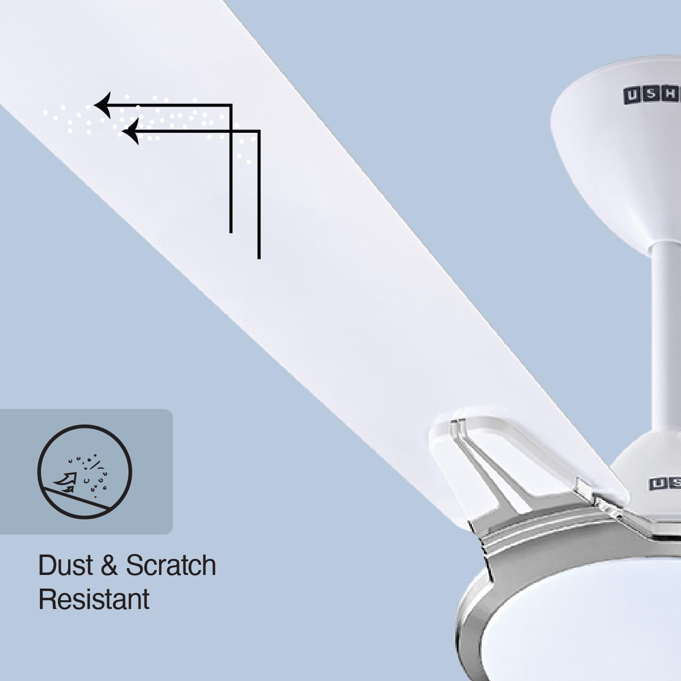 USHA Striker Platinum 1200mm Energy Saving High Speed Scratch & Dust Resistant Decorative Ceiling Fan |1star| ISI Certified ||Pearl White|