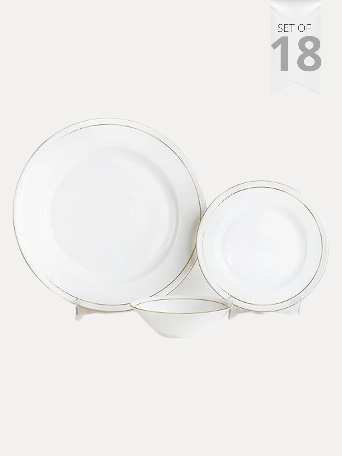 Clay Craft Fine Ceramic Ebony Dinner Set - Enchanting Gold - Family of 4 - 13 Piece Dining Set