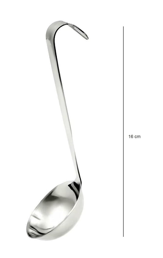 Dynore Stainless Steel Jointless Oil Ladle/Ghee Ladle 16 cm Long - Pack of 2