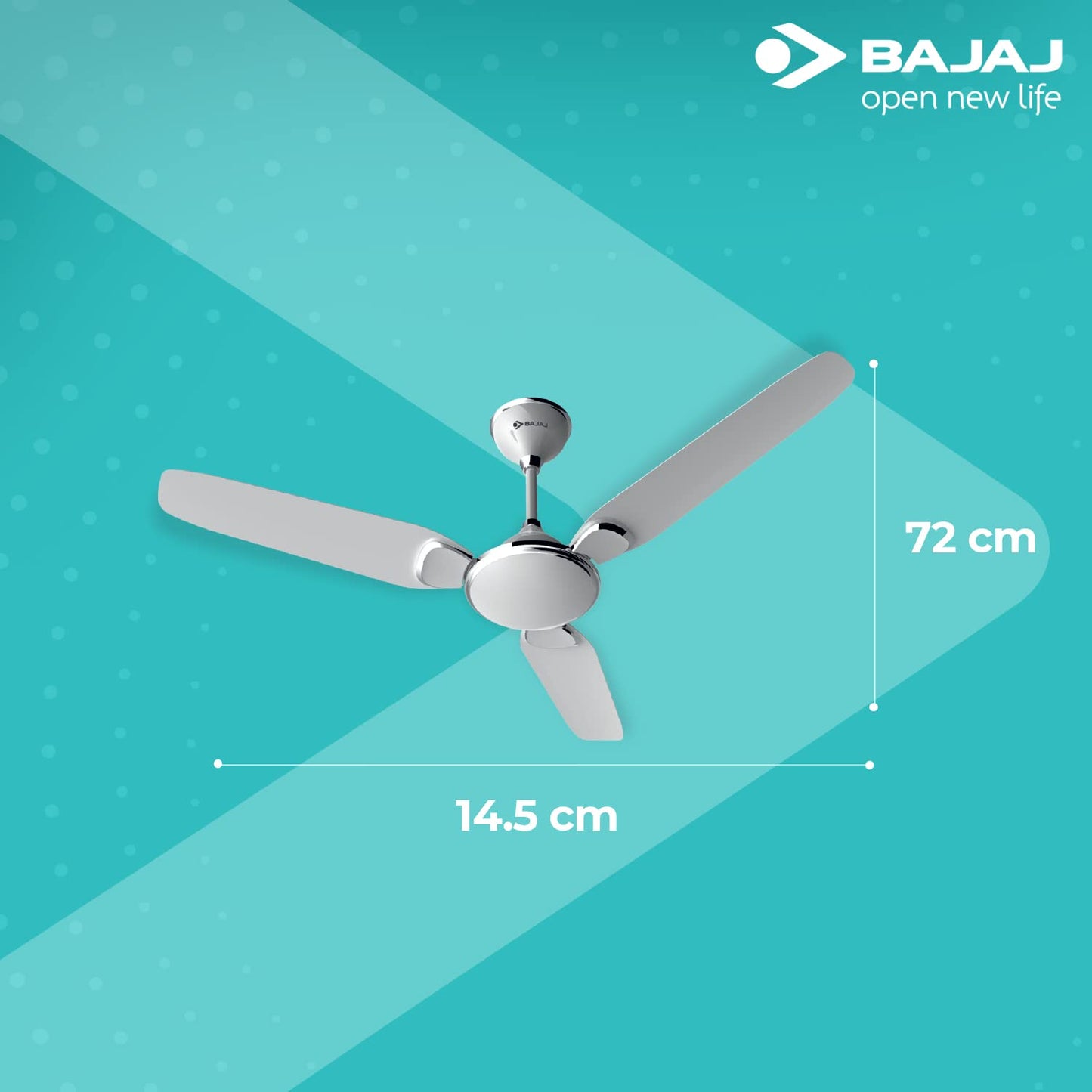 Bajaj Trendy Plus Ceiling Fan 1200 mm, Snowy White
