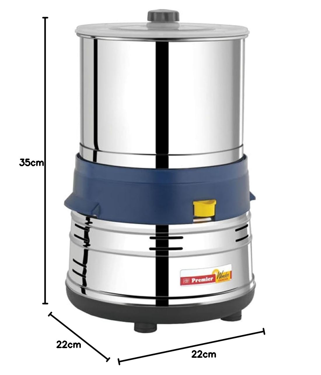 Premier Wonder Wet Grinder Pg 503 1.5 LTR 230v | Compact and Efficient, Ideal for Small Batches, 230v Motor, Durable Stainless Steel Drum, Sleek Design, Easy to Use and Clean