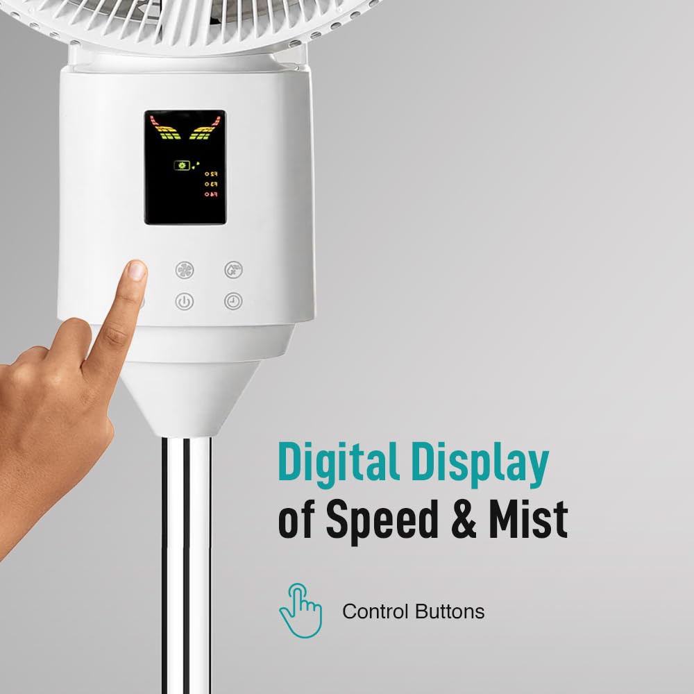 KUHL Exzel H1 Next Gen Desert Cooler BLDC Pedestal with Mist & Humidifier|8Blades |4Speed| Remote & Touch Panel with Display| Height Adjustement| Low Noise|8 Hr Water Tank|400mm |Free installation