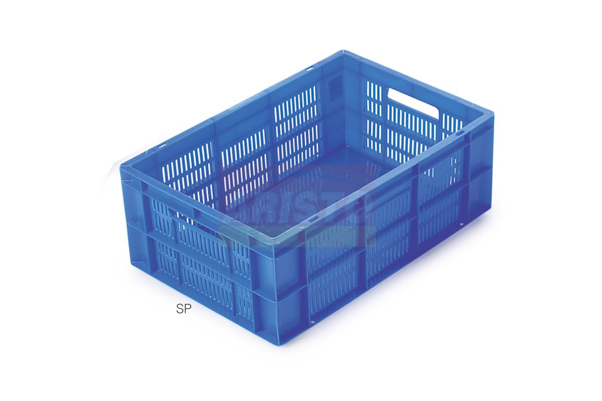 ARISTO Portable and Stackable Plastic Storage Container Box Crate 64225 SP designed for multipurpose storage Blue