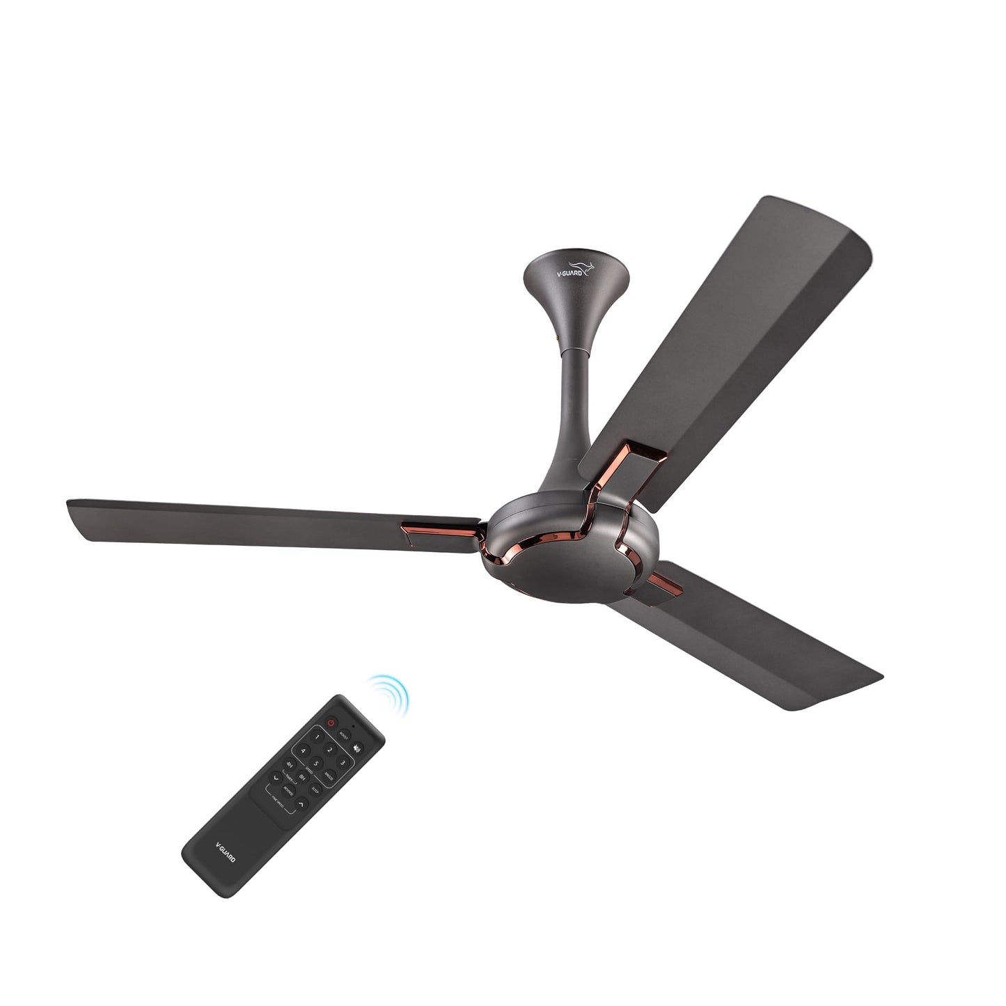 V-Guard Exado Pro AS High Speed Ceiling Fan For Home | BEE 1 Star Rating | 400 RPM | Dust Repellent Technology | Easy to Clean| (Riband Blue),1.2 Meter