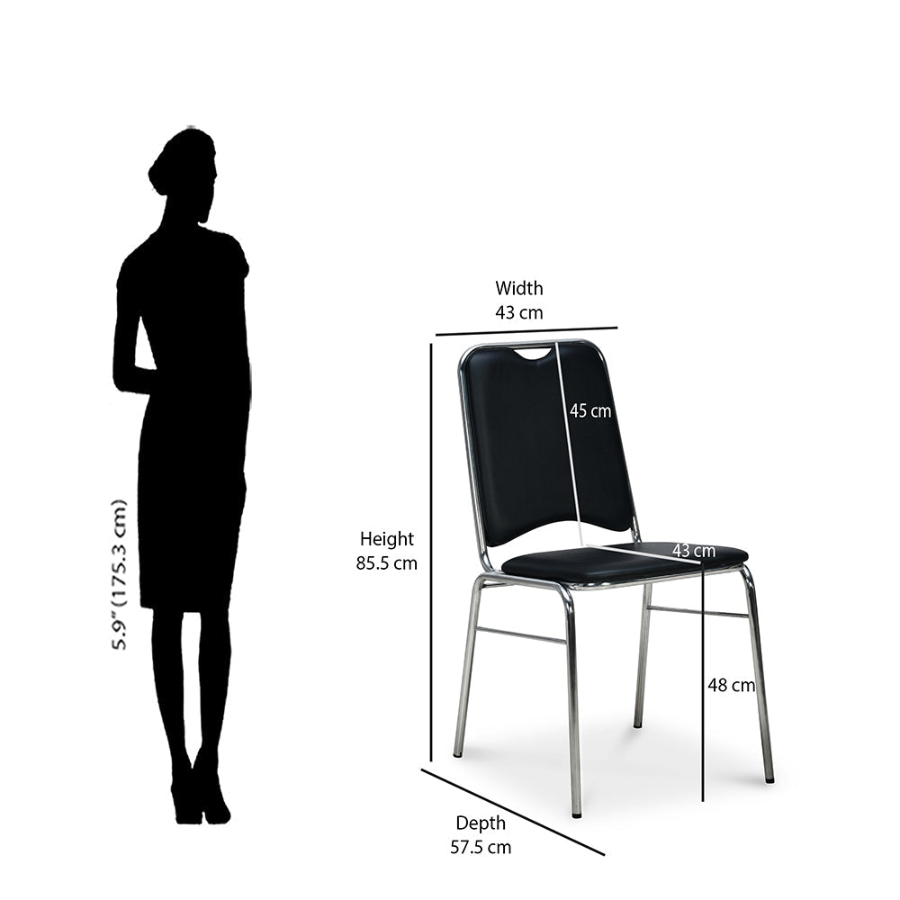 Nilkamal Contract 05 without Arm Visitor Chair (Black)