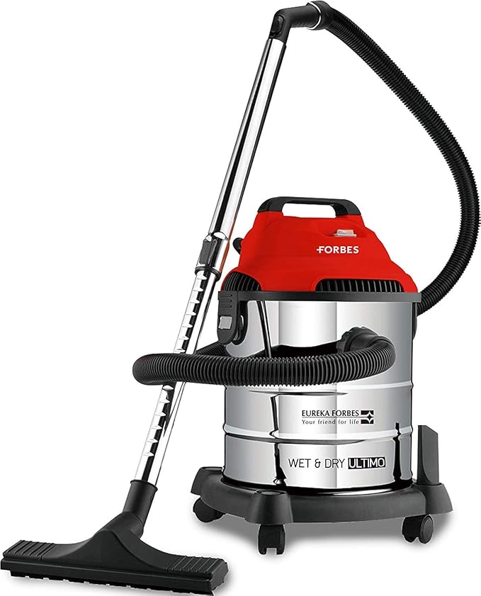 Eureka Forbes Ultimo Wet & Dry 1400 Watts, 20 KPa High Power Suction Vacuum Cleaner | Blower Function | 20 litres Tank Capacity | Stainless Steel Body | 7 Accessories | Lightweight | 1 Year Warranty