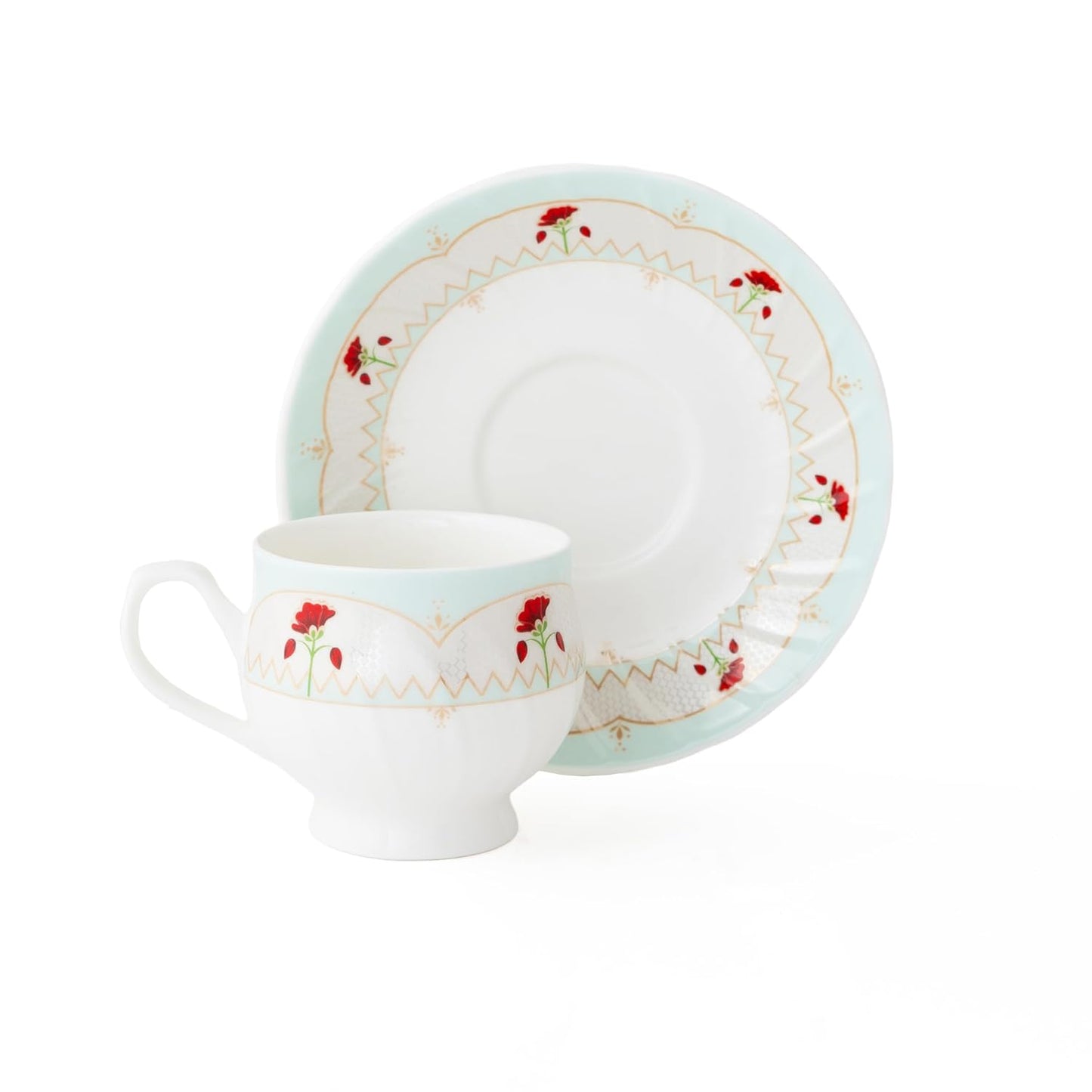Clay Craft The Karina Fine Ceramic Tea Set of 15 Offers Elegance, Durability, and functionality